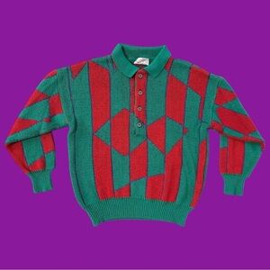 80s Fentis Knit Sweater Polo